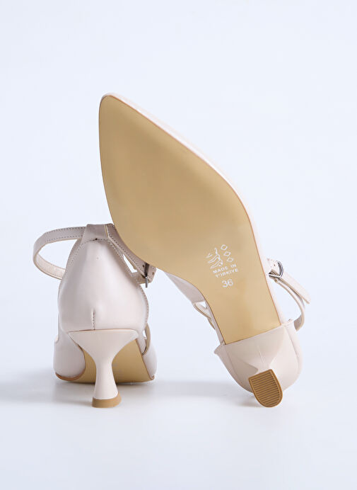 F By Fabrika Bej Kadın Topuklu Ayakkabı DIKA - Görsel 5