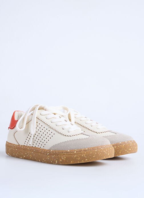 F By Fabrika Ekru Kadın Deri Sneaker NENU - Görsel 3