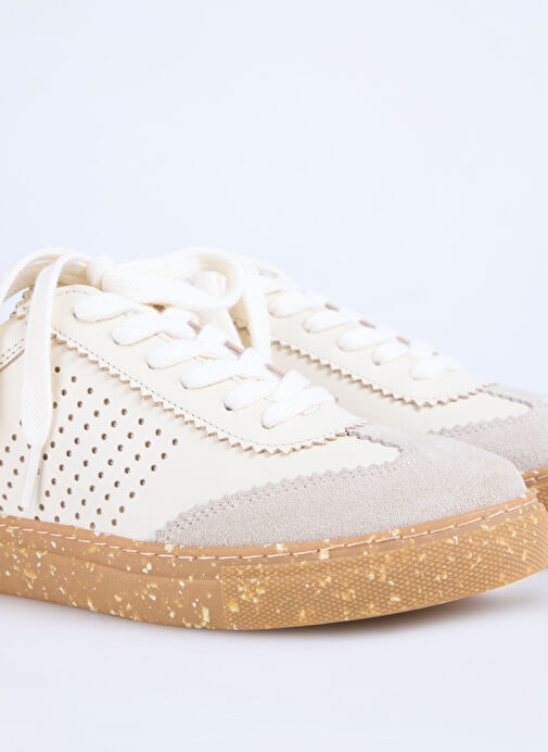 F By Fabrika Ekru Kadın Deri Sneaker NENU - Görsel 6