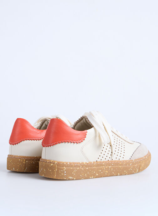F By Fabrika Ekru Kadın Deri Sneaker NENU - Görsel 4