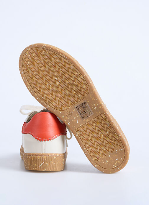 F By Fabrika Ekru Kadın Deri Sneaker NENU - Görsel 5