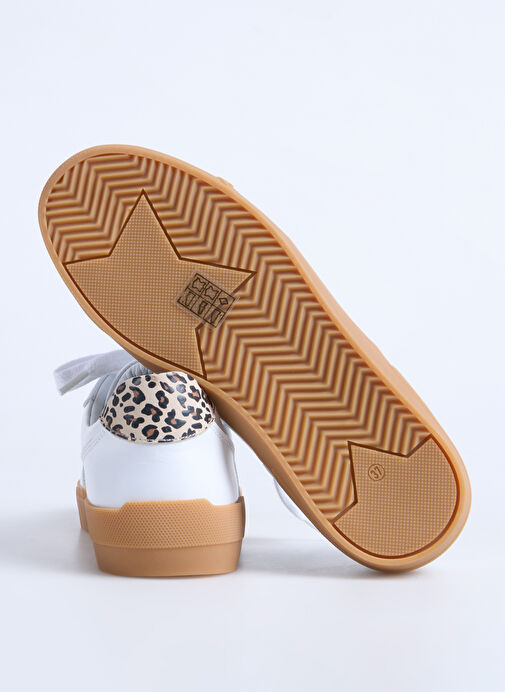 F By Fabrika Beyaz Kadın Deri Sneaker VARE - Görsel 5