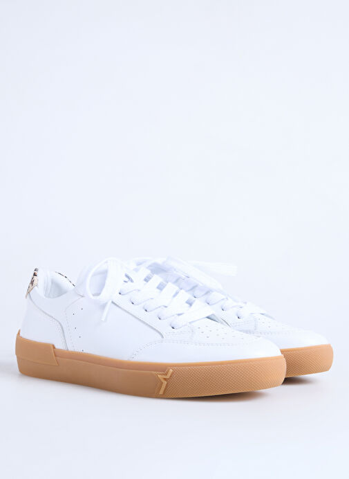 F By Fabrika Beyaz Kadın Deri Sneaker VARE - Görsel 3