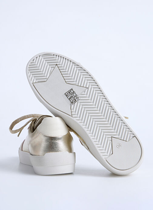 F By Fabrika Altın Kadın Deri Sneaker VARE - Görsel 5