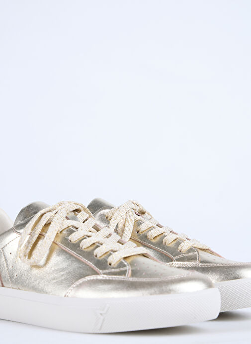 F By Fabrika Altın Kadın Deri Sneaker VARE - Görsel 6