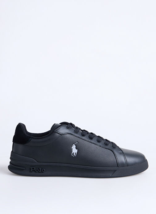 Polo Ralph Lauren Siyah Erkek Deri Günlük Ayakkabı HRT CRT II-SNEAKERS-LOW TOP LACE - Görsel 2