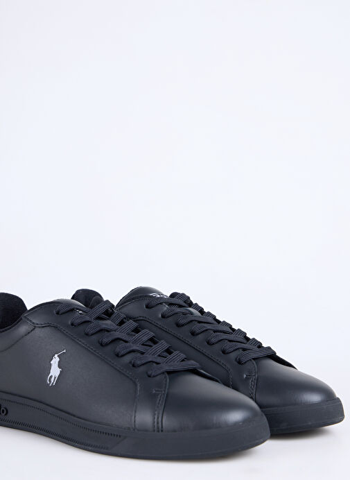 Polo Ralph Lauren Siyah Erkek Deri Günlük Ayakkabı HRT CRT II-SNEAKERS-LOW TOP LACE - Görsel 6