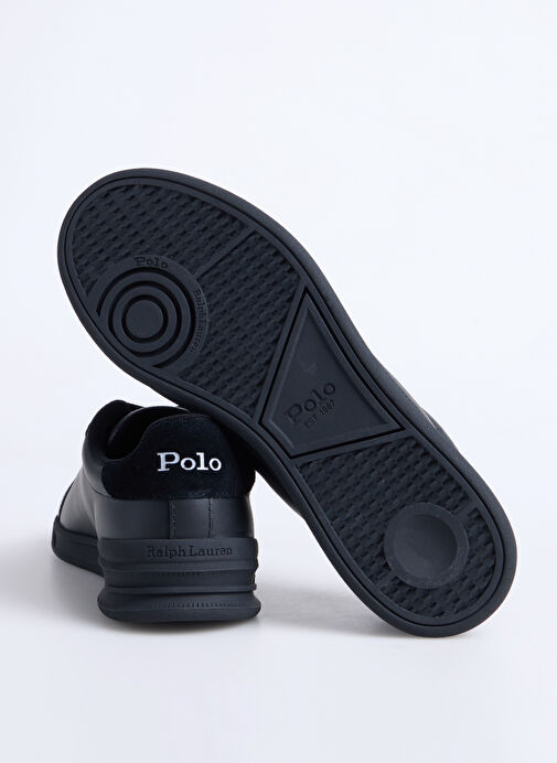 Polo Ralph Lauren Siyah Erkek Deri Günlük Ayakkabı HRT CRT II-SNEAKERS-LOW TOP LACE - Görsel 5