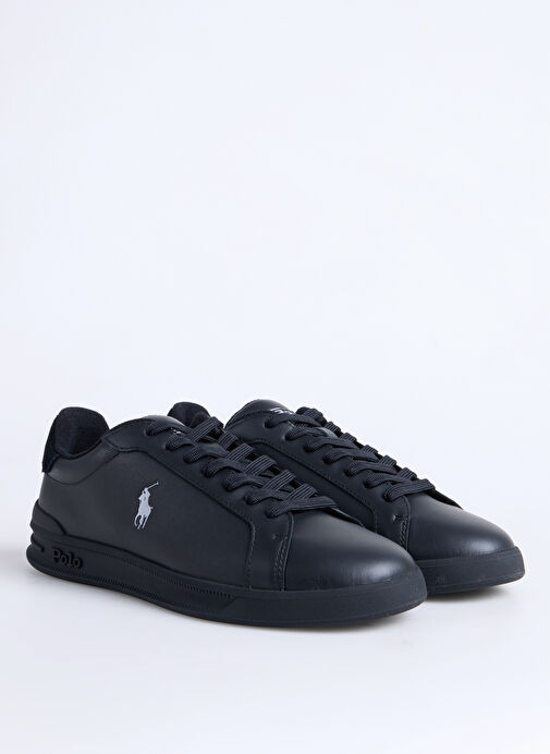 Polo Ralph Lauren Siyah Erkek Deri Günlük Ayakkabı HRT CRT II-SNEAKERS-LOW TOP LACE - Görsel 3
