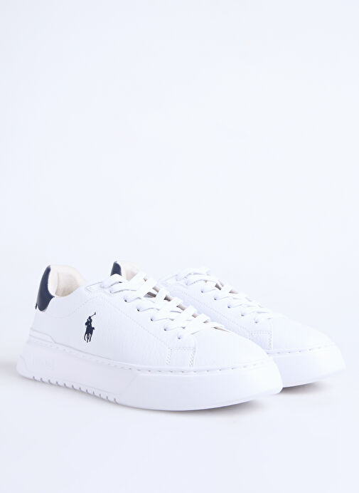 Polo Ralph Lauren Beyaz Erkek Deri Sneaker RLITE COURT-SNEAKERS-LOW TOP LACE - Görsel 3