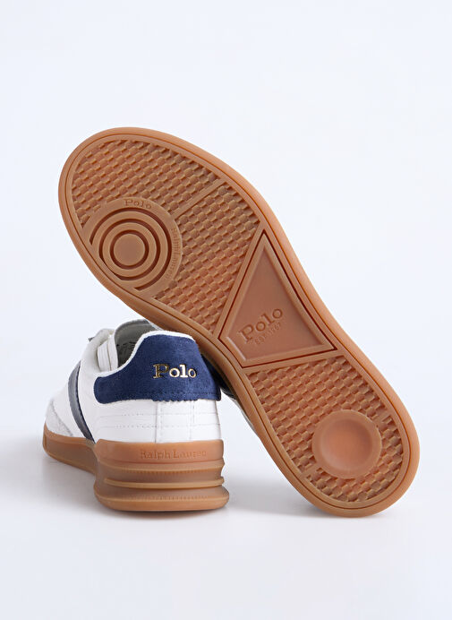 Polo Ralph Lauren Kırık Beyaz - Lacivert Erkek Deri Günlük Ayakkabı HRT AERA PP-SNEAKERS-LOW TOP LACE - Görsel 5