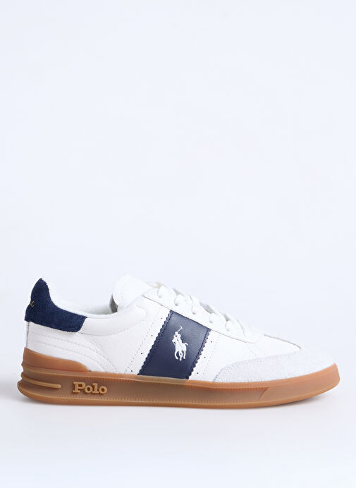 Polo Ralph Lauren Kırık Beyaz - Lacivert Erkek Deri Günlük Ayakkabı HRT AERA PP-SNEAKERS-LOW TOP LACE - Görsel 2