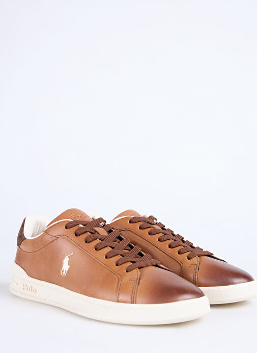 Polo Ralph Lauren Kahverengi Erkek Deri Günlük Ayakkabı HRT CRT II-SNEAKERS-LOW TOP LACE - Görsel 6
