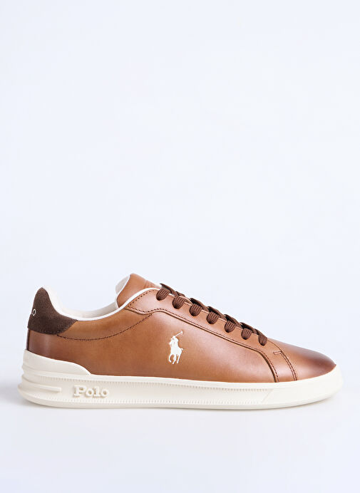 Polo Ralph Lauren Kahverengi Erkek Deri Günlük Ayakkabı HRT CRT II-SNEAKERS-LOW TOP LACE - Görsel 2