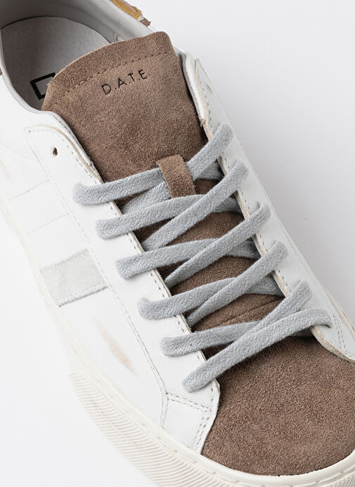 D.a.t.e Beyaz - Hardal Erkek Deri Sneaker HILL LOW - Görsel 4