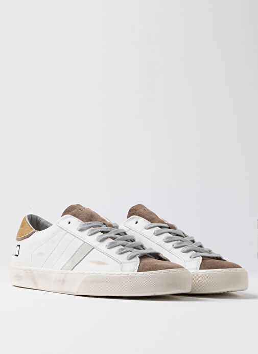D.a.t.e Beyaz - Hardal Erkek Deri Sneaker HILL LOW - Görsel 3