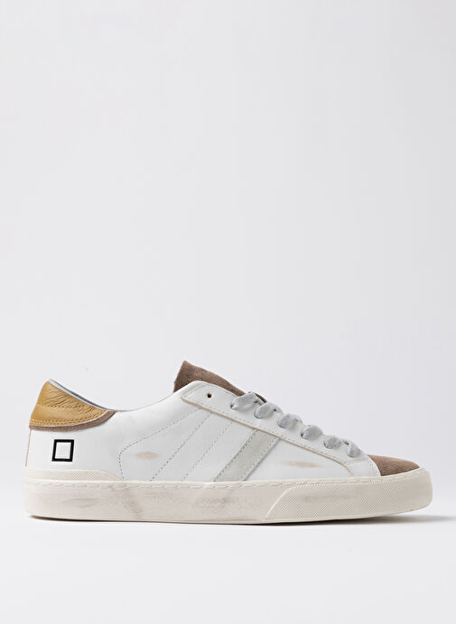 D.a.t.e Beyaz - Hardal Erkek Deri Sneaker HILL LOW - Görsel 2