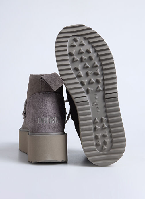 İnuikii Gri Kadın Deri Kar Botu CLASSIC LOW PLATFORM - Görsel 5