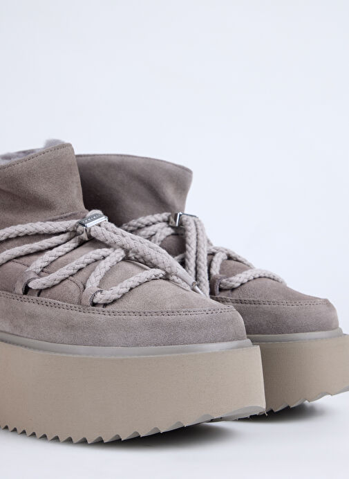 İnuikii Gri Kadın Deri Kar Botu CLASSIC LOW PLATFORM - Görsel 6