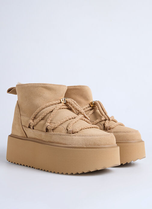 İnuikii Bej Kadın Deri Kar Botu CLASSIC LOW PLATFORM - Görsel 3