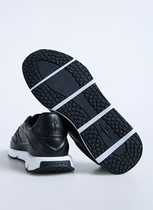 Paciotti Siyah Erkek Deri Sneaker LU68800SVT999 - Görsel 5