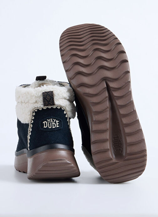 Hey Dude Siyah Kadın Bot Wendy Peak Apres Suede CozStit - Görsel 3