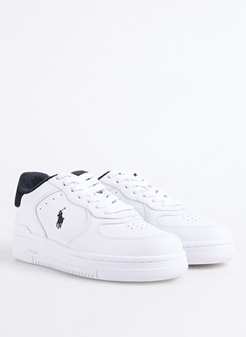 Polo Ralph Lauren Beyaz Kadın Deri Sneaker MASTERS CRT - Görsel 3