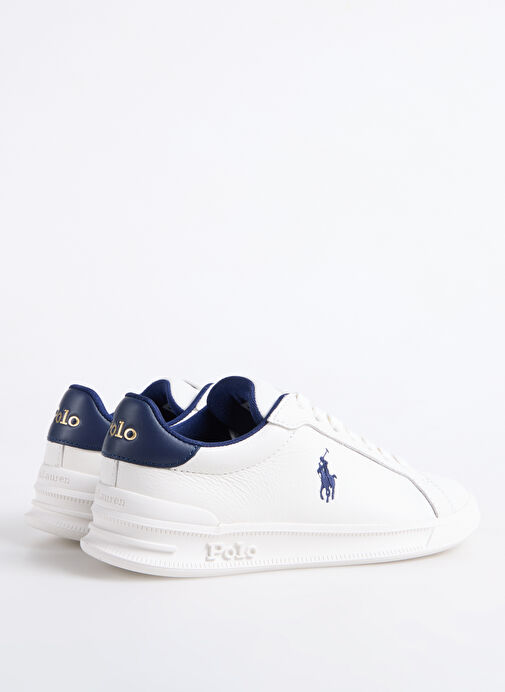Polo Ralph Lauren Beyaz Kadın Deri Sneaker HRT CRT II - Görsel 4