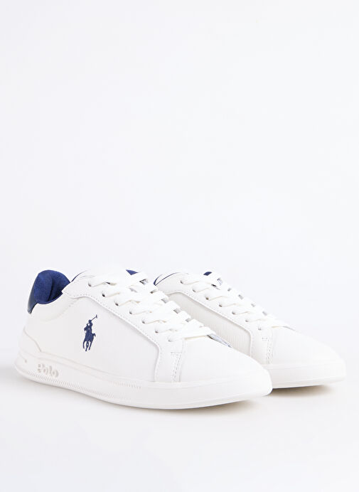 Polo Ralph Lauren Beyaz Kadın Deri Sneaker HRT CRT II - Görsel 3