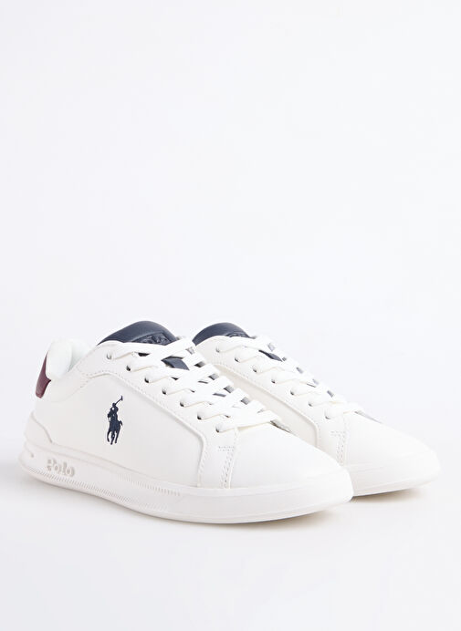 Polo Ralph Lauren Beyaz Kadın Deri Sneaker HRT CRT II - Görsel 3