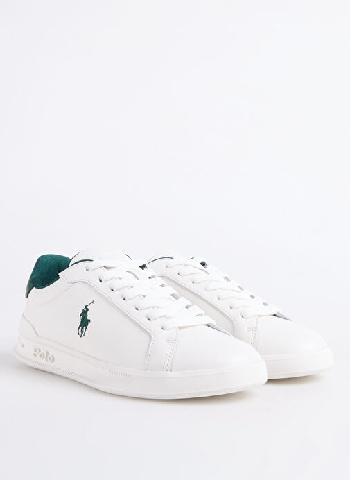 Polo Ralph Lauren Beyaz Kadın Deri Sneaker HRT CRT II - Görsel 3