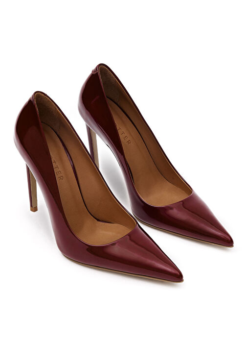 Jabotter Bordo Kadın Deri Stiletto MONACO RUGAN 10 CM STİLETTO - Görsel 3
