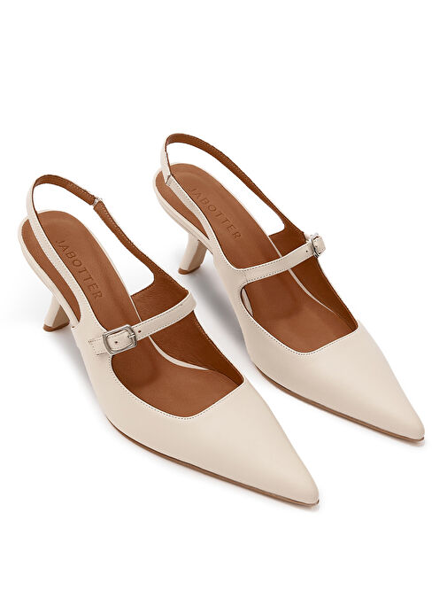 Jabotter Bej Kadın Deri Stiletto LOUVRE DERİ STİLETTO - Görsel 3