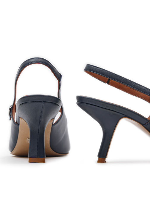 Jabotter Lacivert Kadın Deri Stiletto LOUVRE - Görsel 7