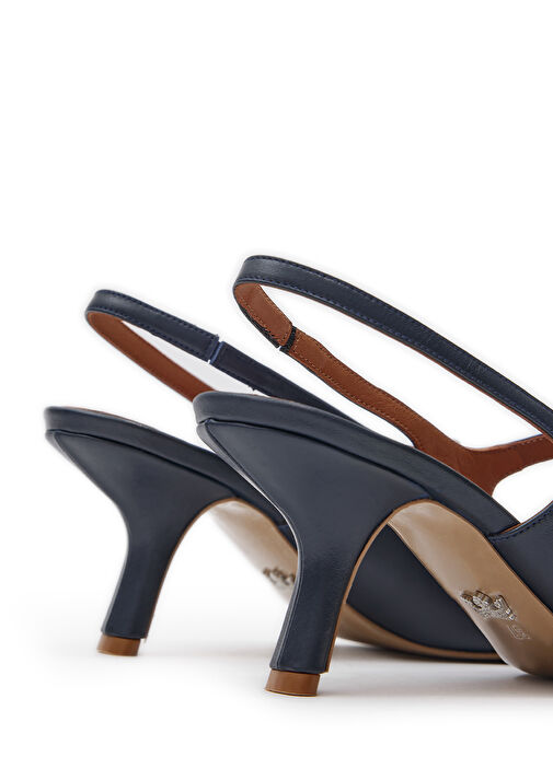 Jabotter Lacivert Kadın Deri Stiletto LOUVRE - Görsel 6
