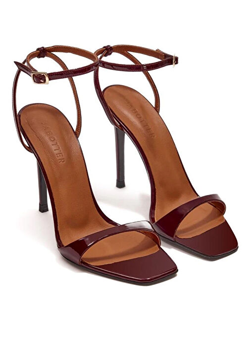 Jabotter Bordo Kadın Deri Topuklu Ayakkabı AMOUR RUGAN 10 CM - Görsel 3
