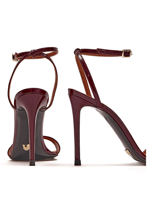 Jabotter Bordo Kadın Deri Topuklu Ayakkabı AMOUR RUGAN 10 CM - Görsel 5