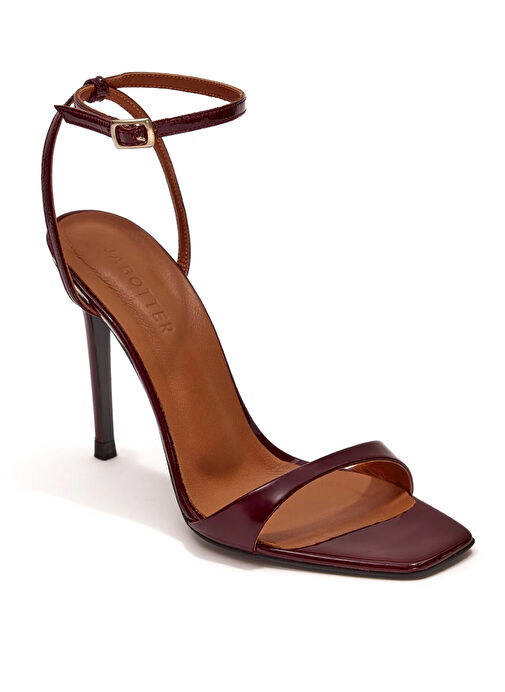 Jabotter Bordo Kadın Deri Topuklu Ayakkabı AMOUR RUGAN 10 CM - Görsel 4