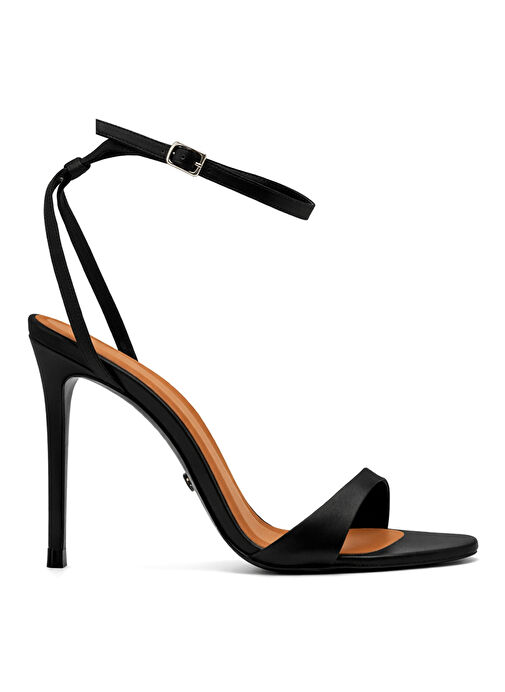 Jabotter Siyah Kadın Topuklu Ayakkabı AMOUR SATEN 10 CM - Görsel 2