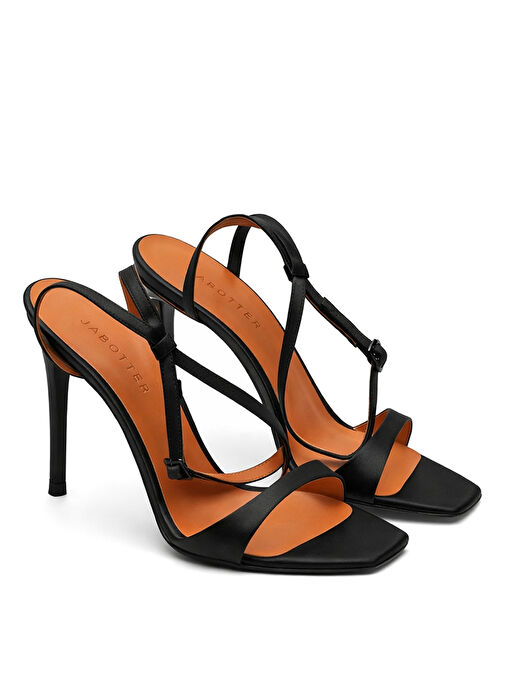 Jabotter Siyah Kadın Topuklu Ayakkabı AMOUR SATEN 10 CM - Görsel 3