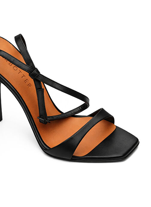 Jabotter Siyah Kadın Topuklu Ayakkabı AMOUR SATEN 10 CM - Görsel 4