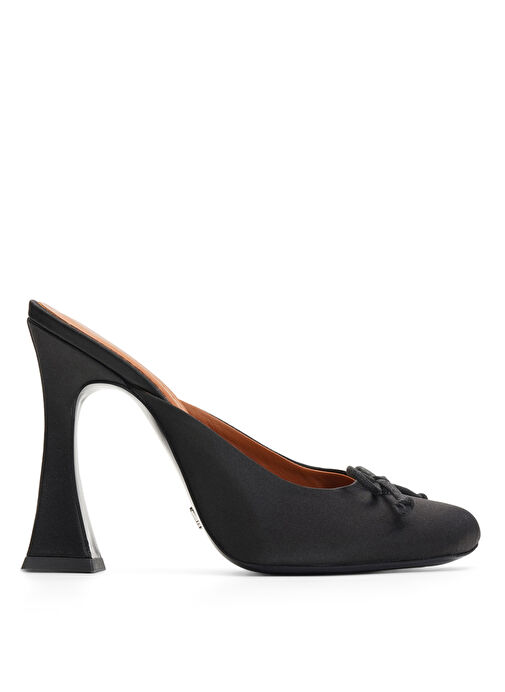 Jabotter Siyah Kadın Saten Topuklu Terlik DOHA - Görsel 2