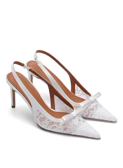 Jabotter Beyaz Kadın Stiletto VERONA DANTEL 8 CM STİLETTO - Görsel 3