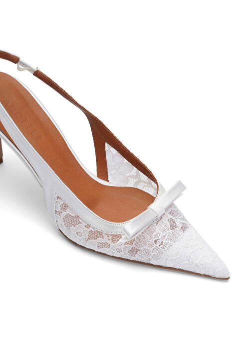 Jabotter Beyaz Kadın Stiletto VERONA DANTEL 8 CM STİLETTO - Görsel 4