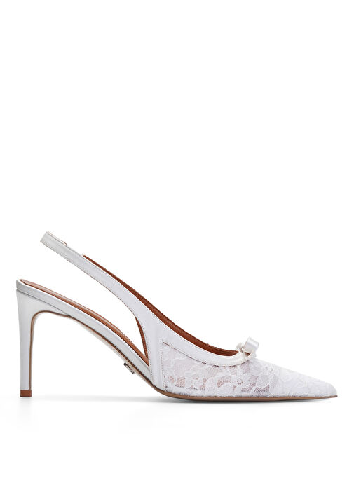 Jabotter Beyaz Kadın Stiletto VERONA DANTEL 8 CM STİLETTO - Görsel 2