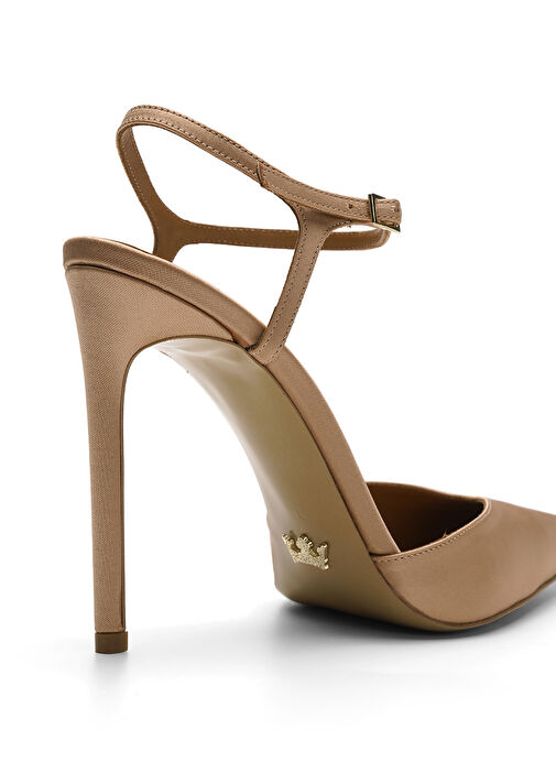 Jabotter Bej Kadın Stiletto MADRID SATEN - Görsel 5