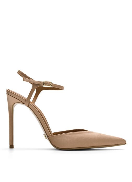 Jabotter Bej Kadın Stiletto MADRID SATEN - Görsel 2