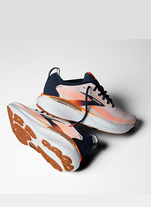 Brooks Beyaz Turuncu Brooks Adrenaline Gts 1104541D123 25 Erkek Koşu Ayakkabısı