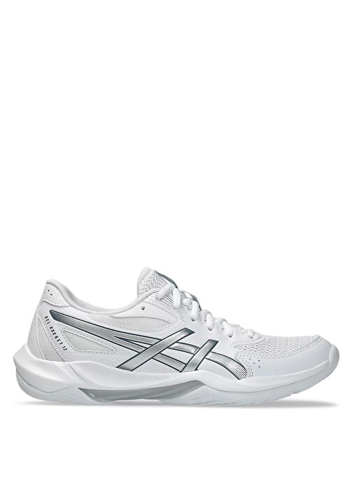 Asics Beyaz Gümüş Asics Gel Rocket 1072A119-101 GEL-ROCKET 12 Deri Kadın Voleybol Ayakkabısı