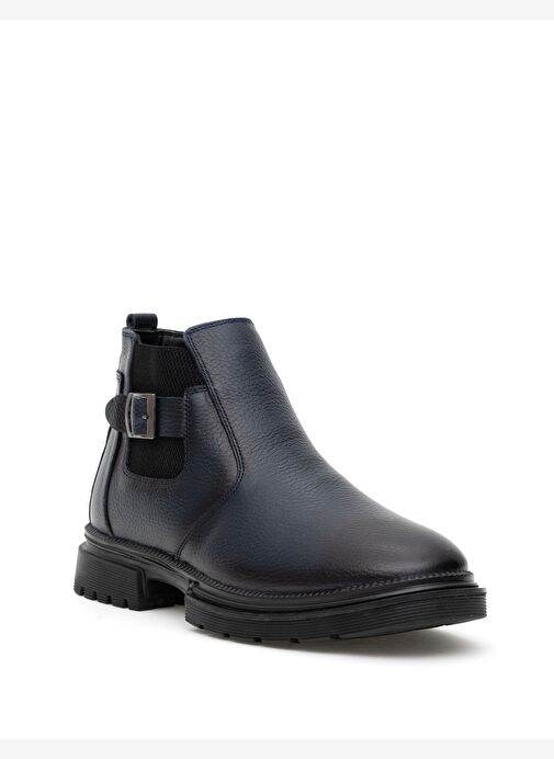 Lacivert %100 Deri Bot - Görsel 6